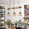 Ripoll Pendelleuchte Glas 15 cm Naturfarben, Schwarz, 3-flammig