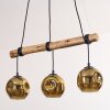 Ripoll Pendelleuchte Glas 15 cm Naturfarben, Schwarz, 3-flammig