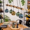 Ripoll Pendelleuchte Glas 15 cm Naturfarben, Schwarz, 5-flammig