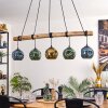 Ripoll Pendelleuchte Glas 15 cm Naturfarben, Schwarz, 5-flammig