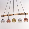 Ripoll Pendelleuchte Glas 15 cm Naturfarben, Schwarz, 5-flammig