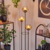 Koyoto Stehleuchte Glas 15 cm Holz hell, Schwarz, 3-flammig