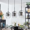 Apedo Hängeleuchte Glas 20 cm Klar, Rauchfarben, 3-flammig