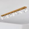 Gesteira Deckenleuchte Chrom, Holzoptik, 8-flammig