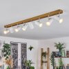 Gesteira Deckenleuchte Chrom, Holzoptik, 8-flammig