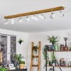 Gesteira Deckenleuchte Chrom, Holzoptik, 8-flammig