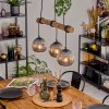 Ripoll Pendelleuchte Glas 15 cm Naturfarben, Schwarz, 3-flammig