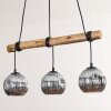 Ripoll Pendelleuchte Glas 15 cm Naturfarben, Schwarz, 3-flammig
