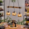 Ripoll Pendelleuchte Glas 15 cm Naturfarben, Schwarz, 3-flammig