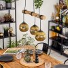 Ripoll Pendelleuchte Glas 15 cm Naturfarben, Schwarz, 3-flammig