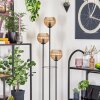 Kyoto Stehleuchte Glas 15 cm Holz hell, Schwarz, 3-flammig