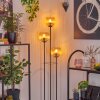 Kyoto Stehleuchte Glas 15 cm Holz hell, Schwarz, 3-flammig