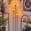 Kyoto Stehleuchte Glas 15 cm Holz hell, Schwarz, 3-flammig