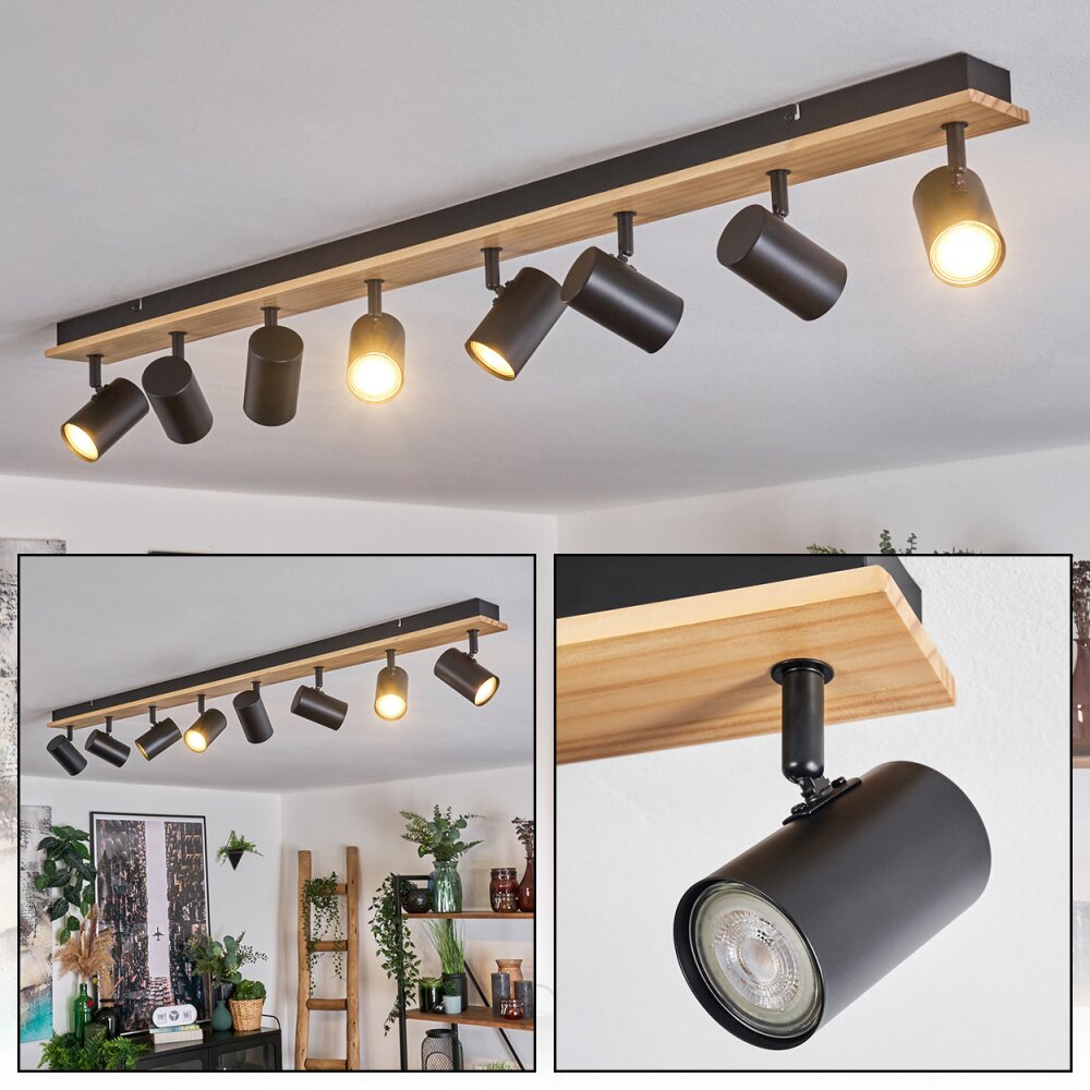 Gesteira Deckenleuchte Naturfarben, Schwarz, 8-flammig main product photo