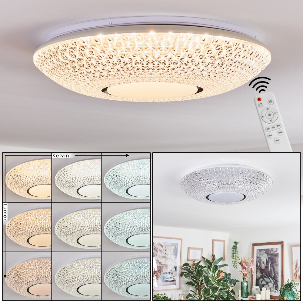 Curin Deckenleuchte LED Weiß, 1-flammig, Fernbedienung main product photo