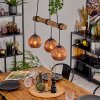 Ripoll Pendelleuchte Glas 15 cm Naturfarben, Schwarz, 3-flammig