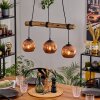 Ripoll Pendelleuchte Glas 15 cm Naturfarben, Schwarz, 3-flammig