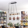 Ripoll Pendelleuchte Glas 15 cm Naturfarben, Schwarz, 3-flammig