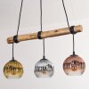 Ripoll Pendelleuchte Glas 15 cm Naturfarben, Schwarz, 3-flammig