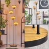 Koyoto Stehleuchte Glas 15 cm Holz dunkel, Schwarz, 4-flammig