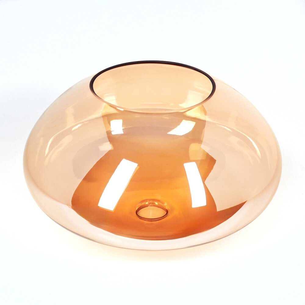 Glas-Lampenschirm Mertola Ersatzglas 35 cm Bernsteinfarben main product photo