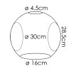 Ripoll Ersatzglas 30 cm Klar, Kupferfarben