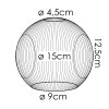 Glas-Lampenschirm Ripoll Ersatzglas 15 cm Gold, Klar