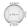 Ripoll Ersatzglas 30 cm Kupferfarben