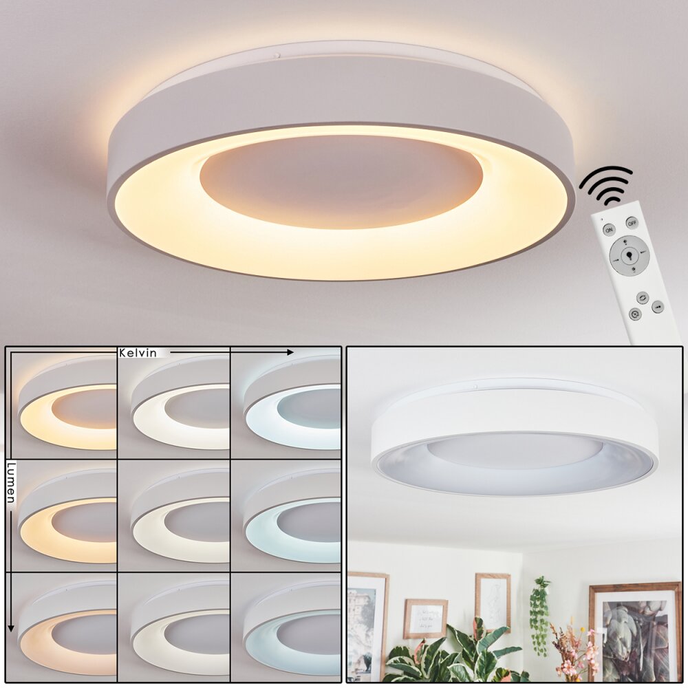 Joren Deckenleuchte LED Weiß, 1-flammig, Fernbedienung main product photo
