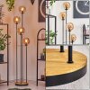 Gastor Stehleuchte Glas 15 cm Holz dunkel, Schwarz, 4-flammig