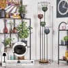 Koyoto Stehleuchte Glas 15 cm Holz dunkel, Schwarz, 4-flammig