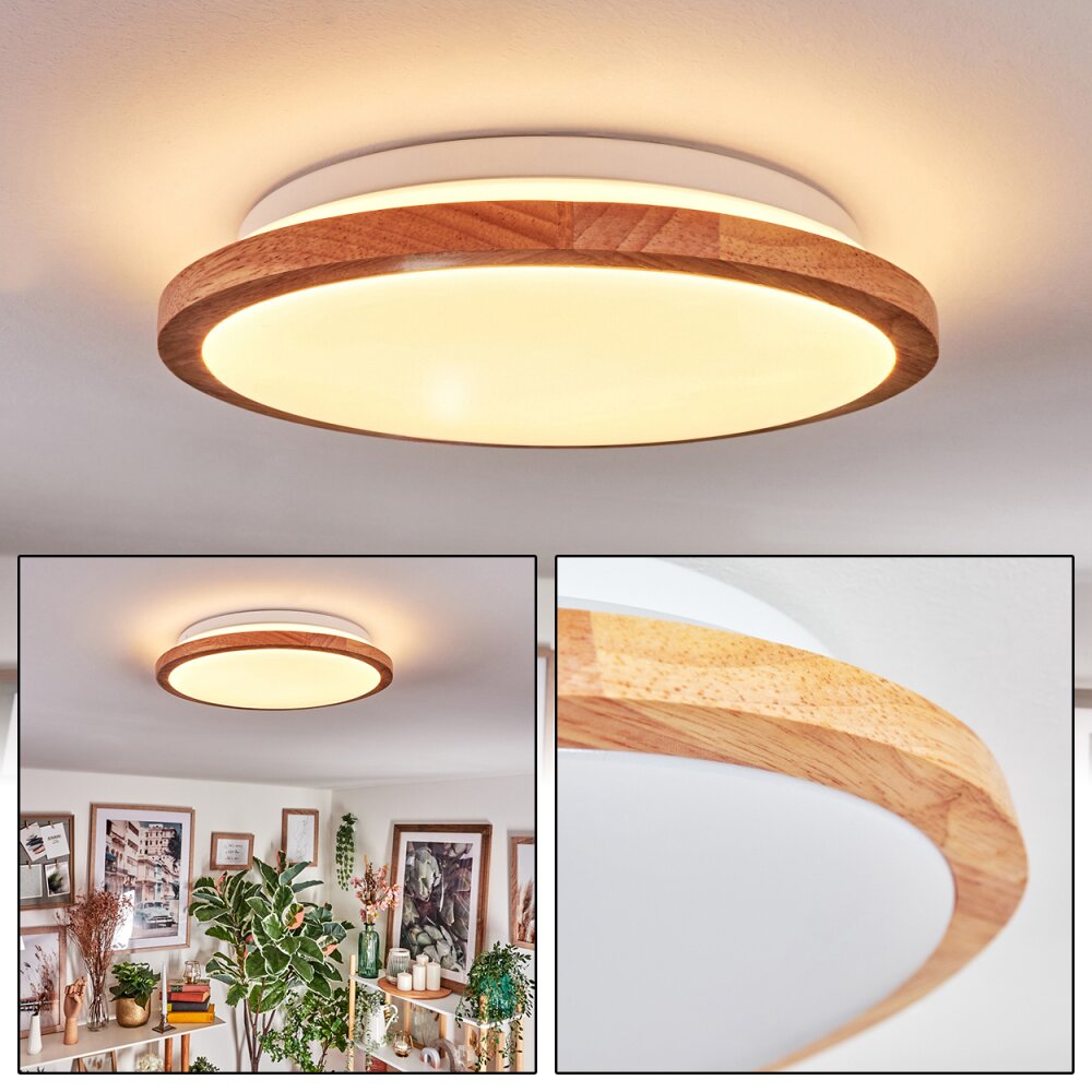 Nogueira Deckenleuchte LED Naturfarben, Weiß, 1-flammig main product photo