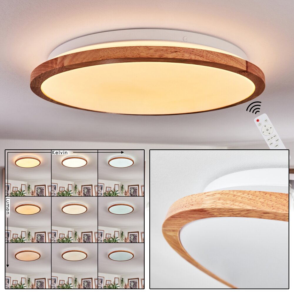 Nogueira Deckenleuchte LED Weiß, 1-flammig, Fernbedienung main product photo