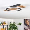 Besperia Deckenleuchte LED Holzoptik, Schwarz, 1-flammig