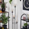 Gastor Stehleuchte Glas 20 cm Holz dunkel, Schwarz, 4-flammig