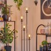Gastor Stehleuchte Glas 20 cm Holz dunkel, Schwarz, 4-flammig
