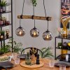 Ripoll Pendelleuchte Glas 15 cm Naturfarben, Schwarz, 3-flammig