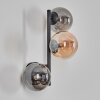 Chehalis Wandleuchte Glas 12 cm Bernsteinfarben, Rauchfarben, 3-flammig