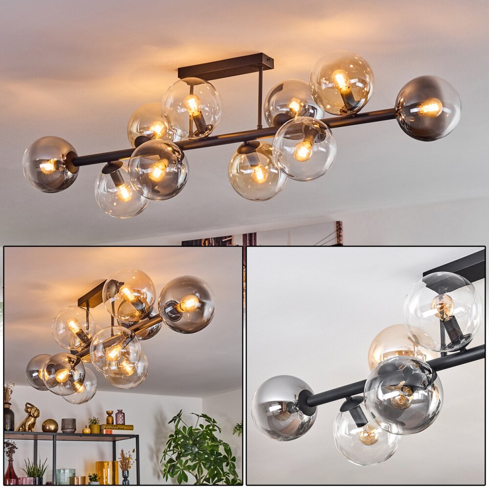 Gastor Deckenleuchte Glas 15 cm Bernsteinfarben, Klar, Rauchfarben, 10-flammig main product photo