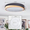 Hiral Deckenleuchte LED Naturfarben, Schwarz, 1-flammig