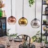 Koyoto Hängeleuchte Glas 20 cm Chrom, Gold, Klar, Kupferfarben, Rauchfarben, 3-flammig