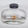 Boza Deckenleuchte Glas 28 cm Klar, Rauchfarben, 1-flammig
