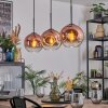 Ripoll Hängeleuchte Glas 20 cm Klar, Kupferfarben, 3-flammig