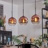 Ripoll Hängeleuchte Glas 20 cm Klar, Kupferfarben, 3-flammig