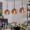 Koyoto Hängeleuchte Glas 20 cm Klar, Kupferfarben, 3-flammig