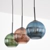 Koyoto Hängeleuchte Glas 20 cm Blau, Grün, Kupferfarben, 3-flammig
