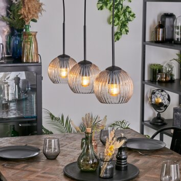 Koyoto Hängeleuchte Glas 15 cm Bernsteinfarben, Klar, 3-flammig