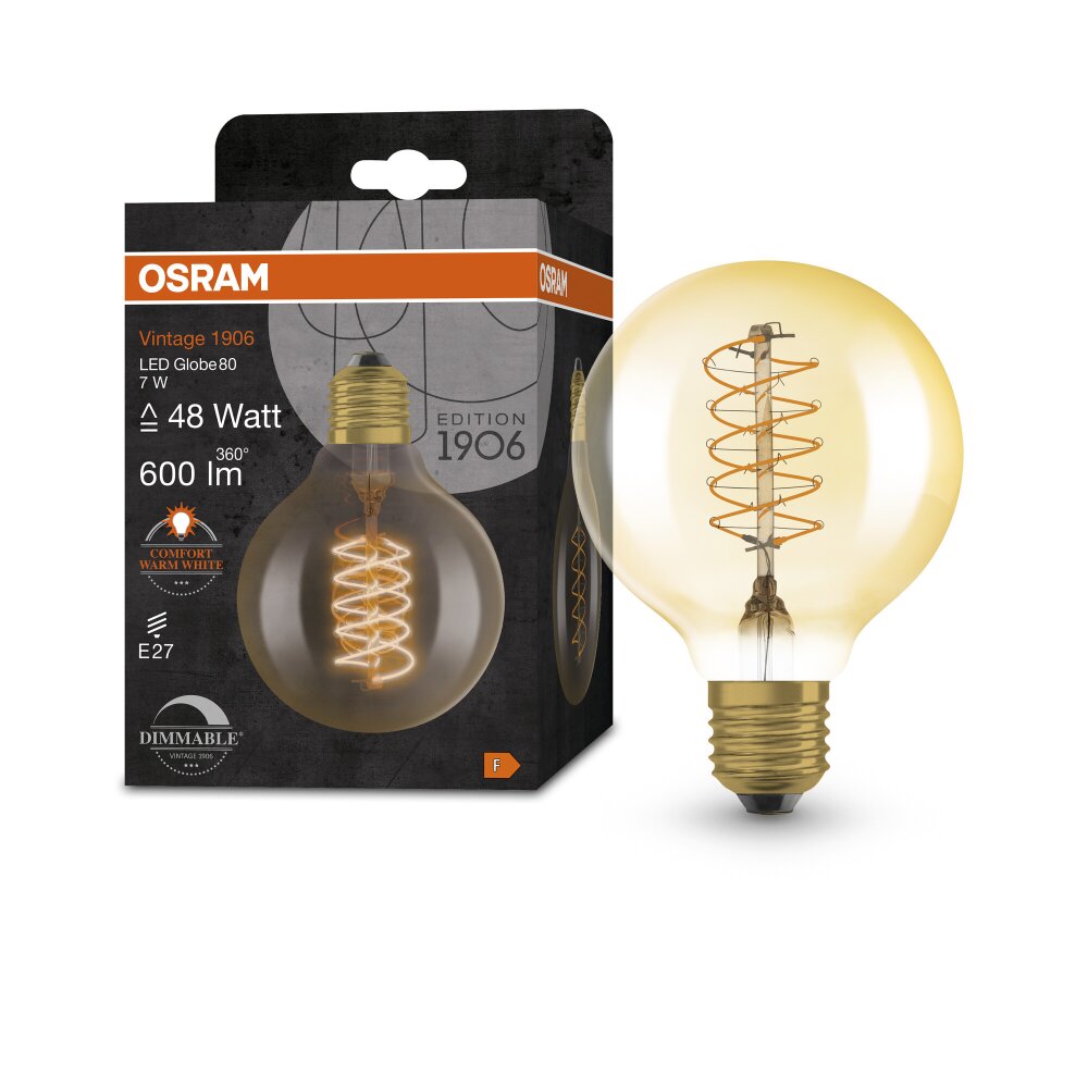 OSRAM Vintage 1906® LED E27 7 Watt 2200 Kelvin 600 Lumen main product photo