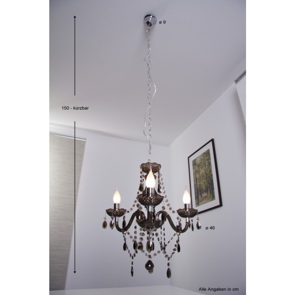 Reality LÜSTER Kronleuchter Schwarz, 3-flammig main product photo