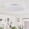 Savardeix Deckenleuchte LED Chrom, Weiß, 1-flammig, Fernbedienung, Farbwechsler